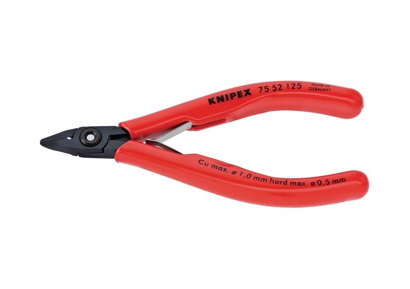 Pince coupante de côté pour l’électronique 125mm avec ressort - Gainage PVC - Knipex - 7502125