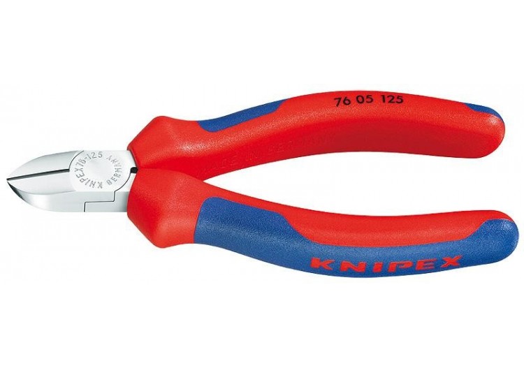 Pince coupante de côté pour électromécanicien 125mm Gaines Bi-matière - Chromée - Knipex - 7605125