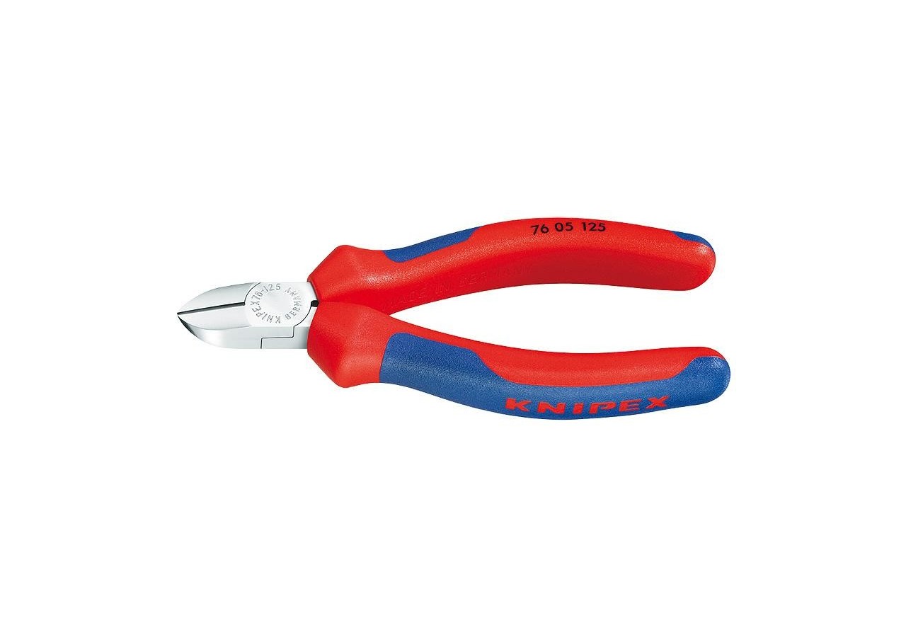 Pince coupante de côté pour électromécanicien 125mm Gaines Bi-matière - Chromée - Knipex - 7605125