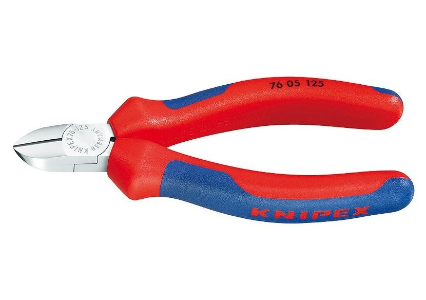 Pince coupante de côté pour électromécanicien 125mm Gaines Bi-matière - Chromée - Knipex - 7605125