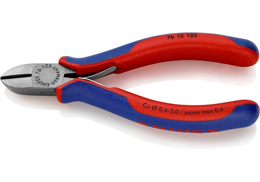 Pince coupante de côté pour électromécanicien 125mm - Ressort - Bi-matière - Knipex - 7612125