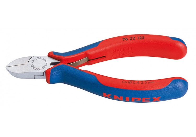 Pince coupante de côté à ras pour électromécanicien 125mm Ressort - Bi-matière - Knipex - 7622125