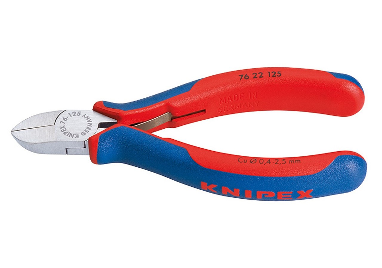 Pince coupante de côté à ras pour électromécanicien 125mm Ressort - Bi-matière - Knipex - 7622125