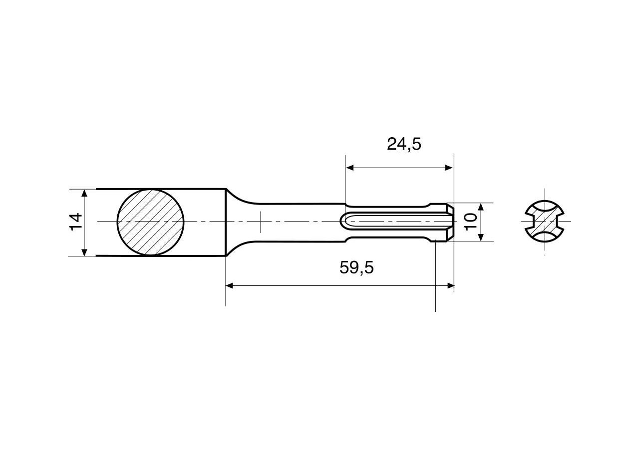 Burin de carreleur coudé largeur 40mm SDS-plus 250mm - Rennsteig - 9R21225009