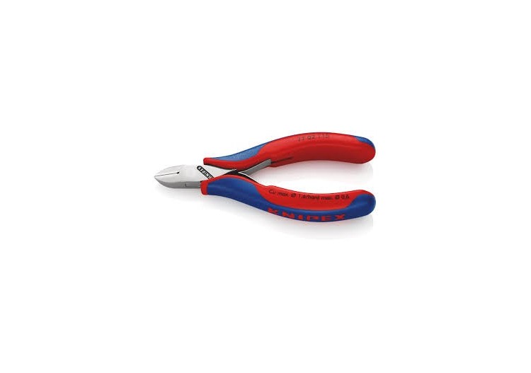 Pince coupante tête pointue petit biseau 115mm - Ressort - Bi-matière - Knipex - 7732115