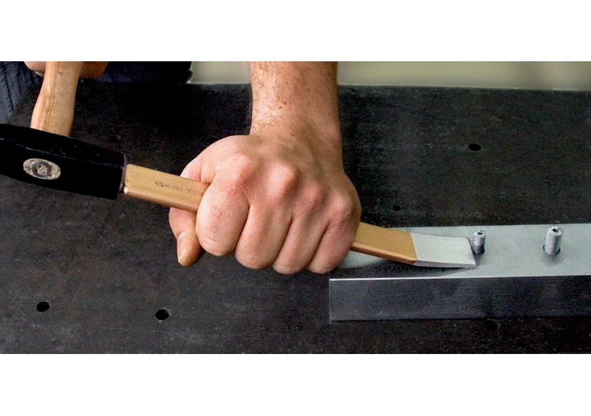 Ciseau de carrossier coudé, 27 x 240 mm, verni - Rennsteig - 9R3802411