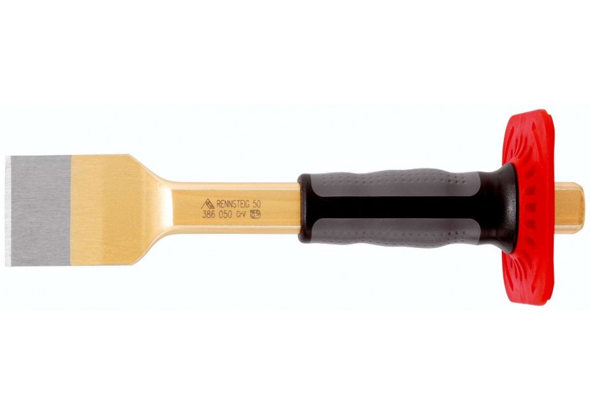 Ciseau à brique avec pare-coups, 80 x 250 mm, verni - Rennsteig - 9R3860801