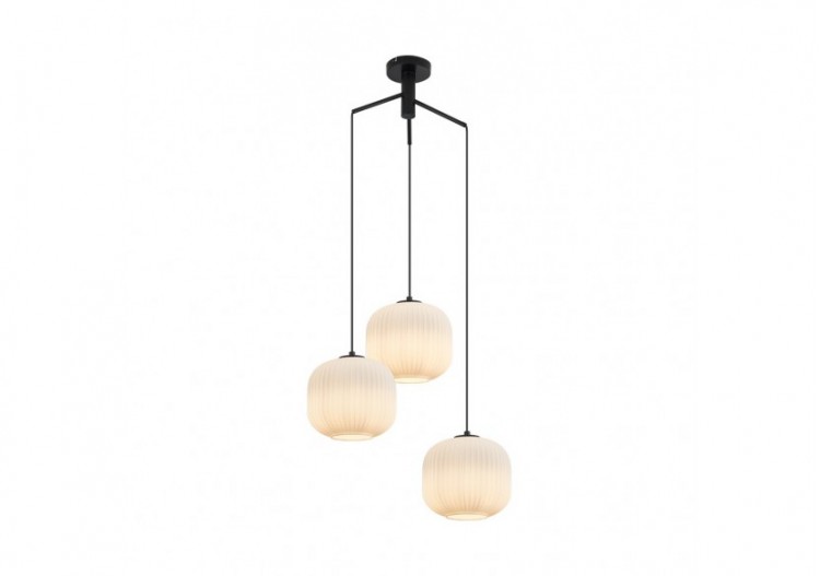 Suspension Glass OPL Opal+Noir, 3xE27 - BV01-00091 - Braytron