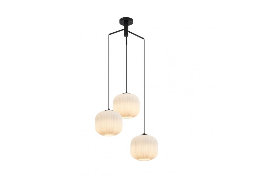 Suspension Glass OPL Opal+Noir, 3xE27 - BV01-00091 - Braytron