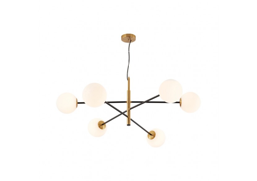 Suspension Glass OPL Opal+Or, 6xG9 - BV01-00111 - Braytron