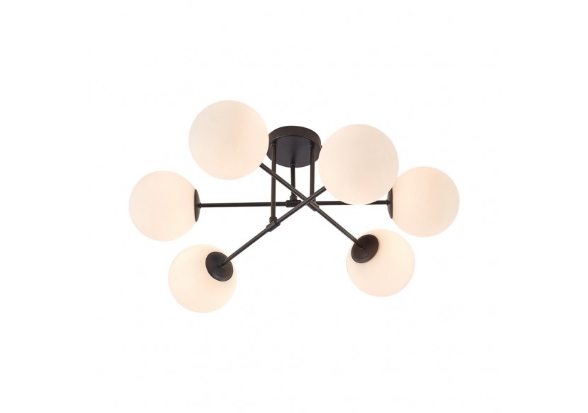 Plafonnier Glass OPL Opal+Noir, 6xG9 - BV01-00113 - Braytron