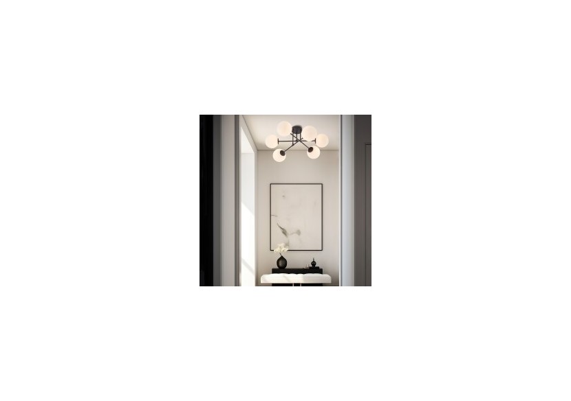 Plafonnier Glass OPL Opal+Noir, 6xG9 - BV01-00113 - Braytron