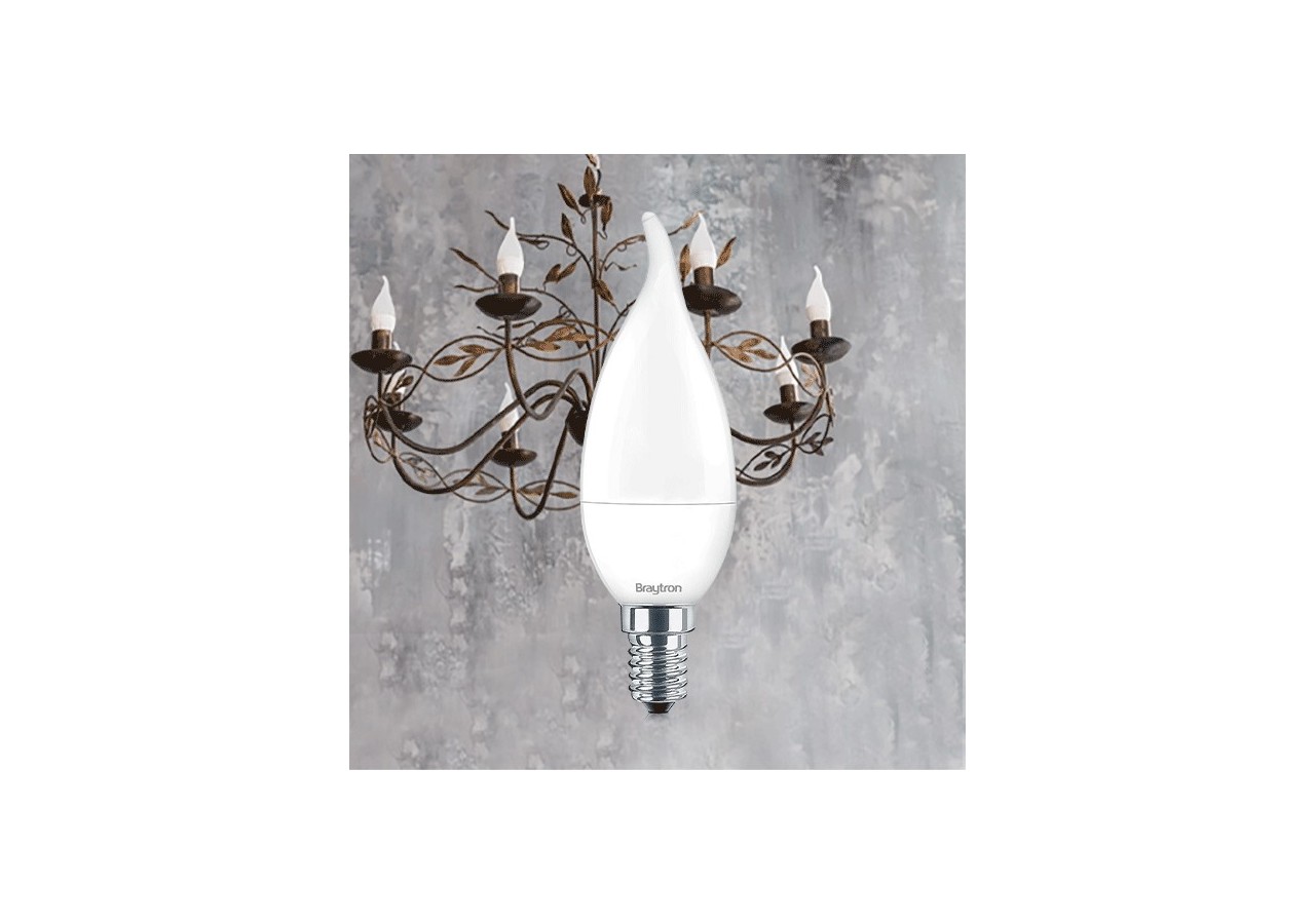Ampoule bougie LED, E14, 450 lm, Blanc froid - BA07-00513 - Braytron