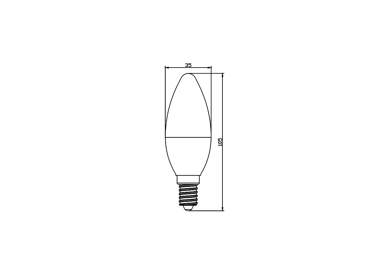 Ampoule bougie LED, E14, 450 lm, Blanc froid - BA09-00513 - Braytron