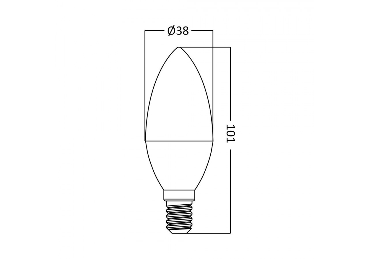 Ampoule bougie LED, E14, 560 lm, Blanc neutre - BA09-00711 - Braytron