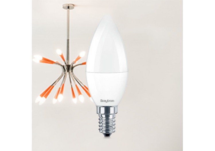 Ampoule bougie LED, E14, 560 lm, Blanc froid - BA09-00713 - Braytron 2