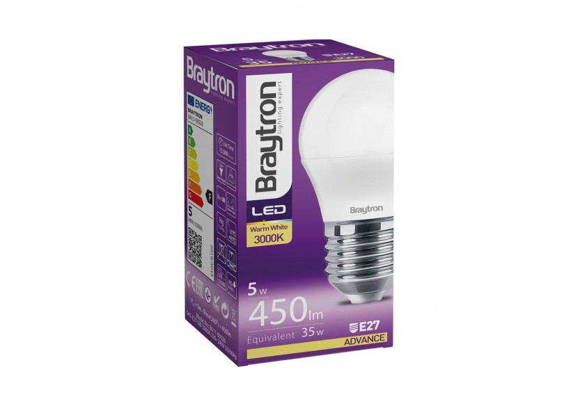 Ampoule globes LED, E27, 450 lm, Blanc Chaud - BA11-00520 - Braytron