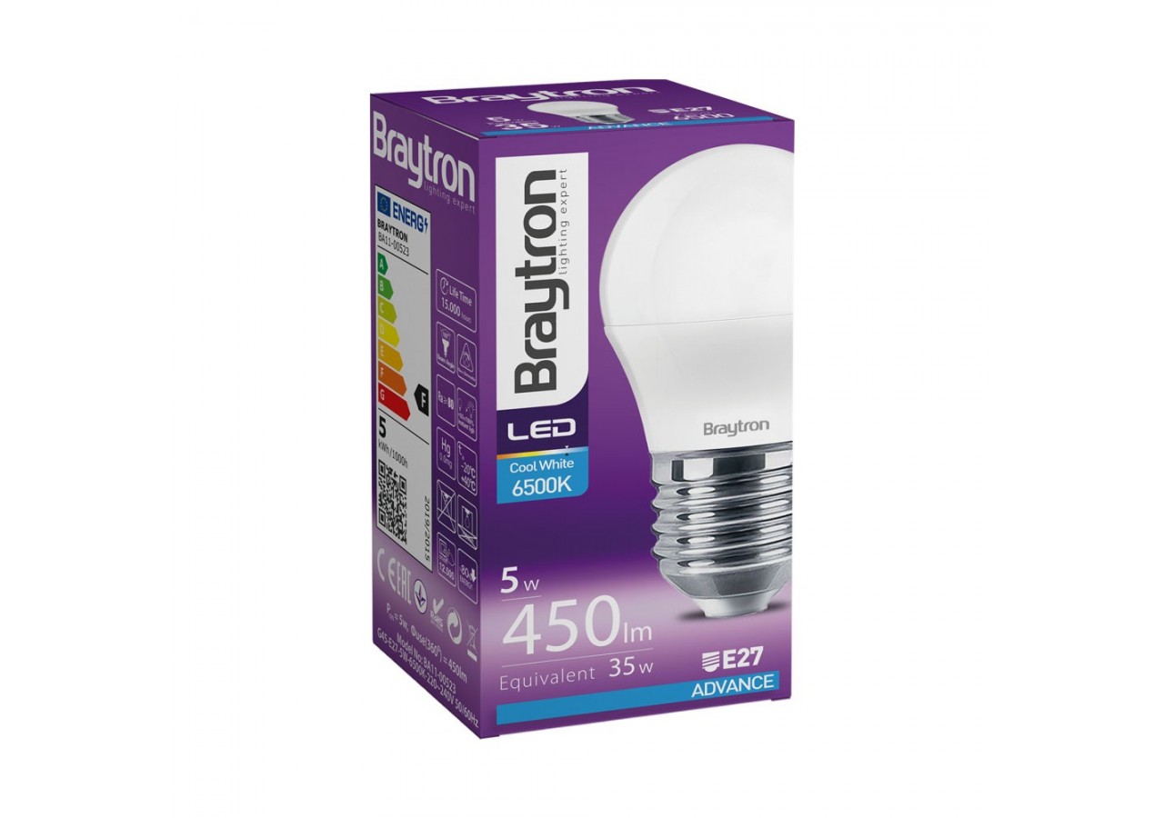 Ampoule globes LED, E27, 450 lm, Blanc froid - BA11-00523 - Braytron