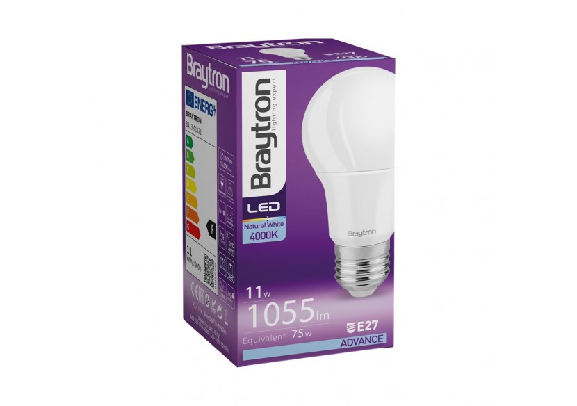 Ampoule type A LED, E27, 1055 lm, Blanc neutre - BA13-01121 - Braytron