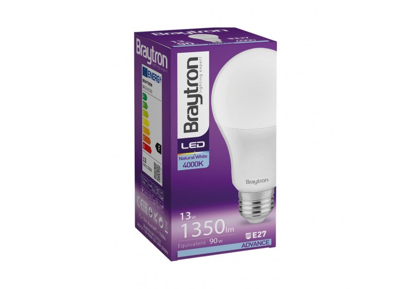 Ampoule type A LED, E27, 1350 lm, Blanc neutre - BA13-01321 - Braytron