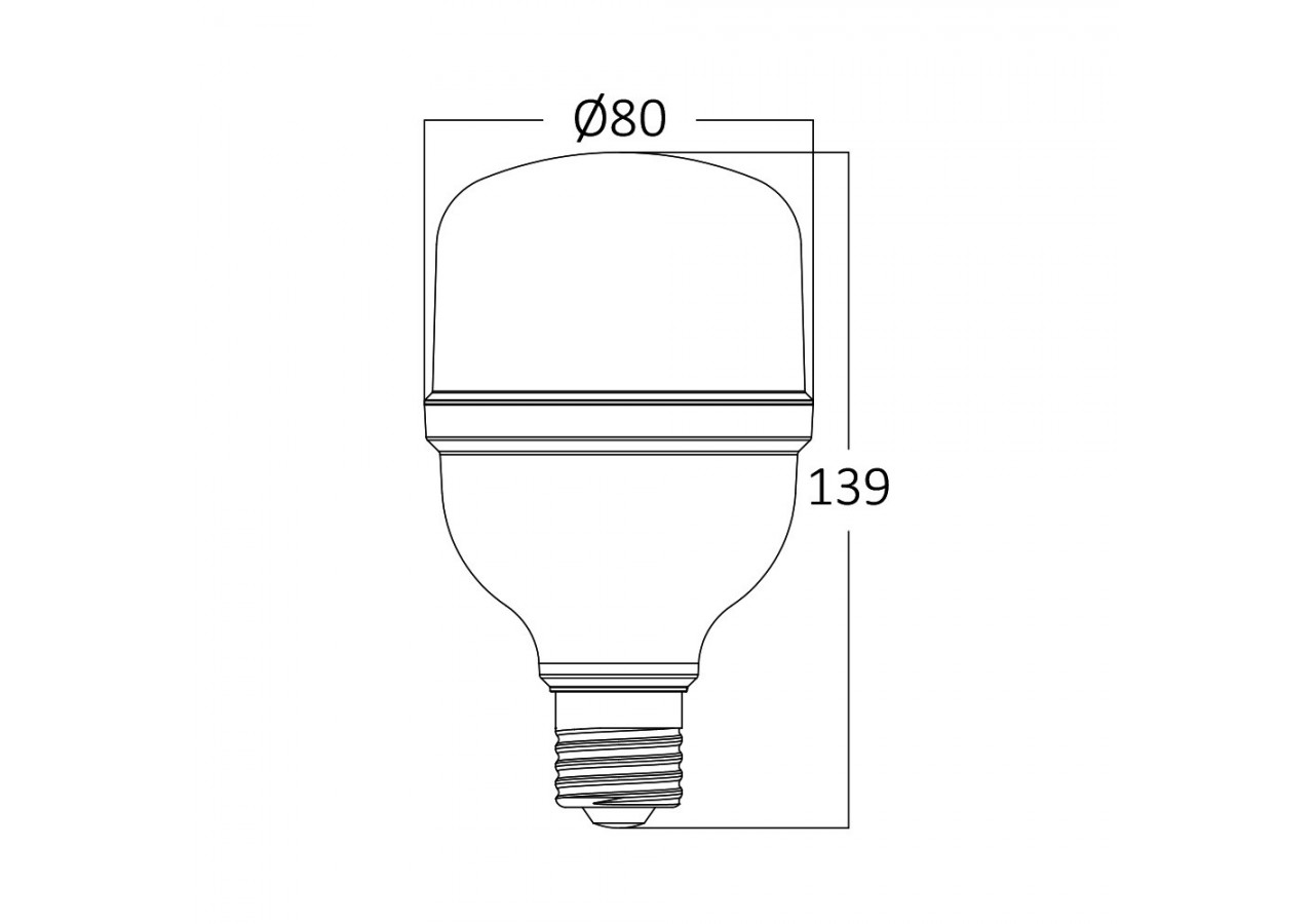 Ampoule type T LED, E27, 2100 lm, Blanc froid - BA13-31823 - Braytron