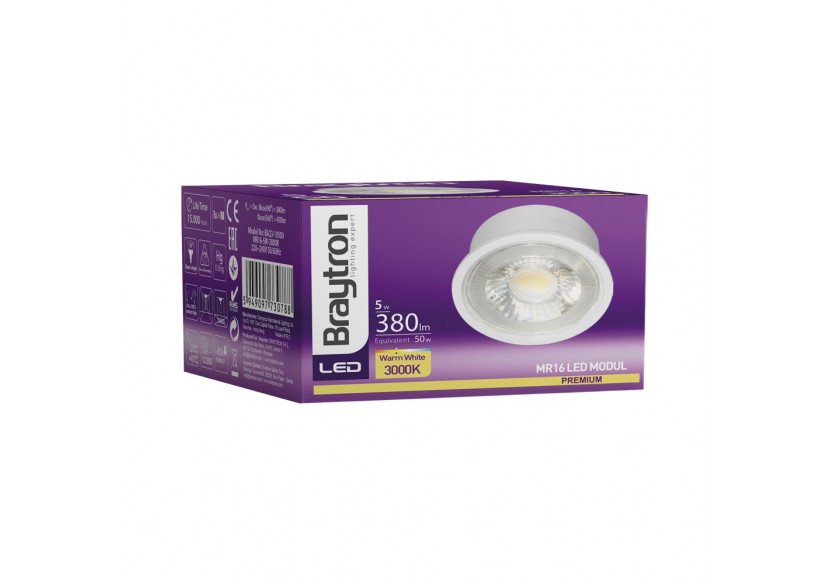 Ampoule LED Blanc, 380 lm, Blanc Chaud - BA23-10500 - Braytron