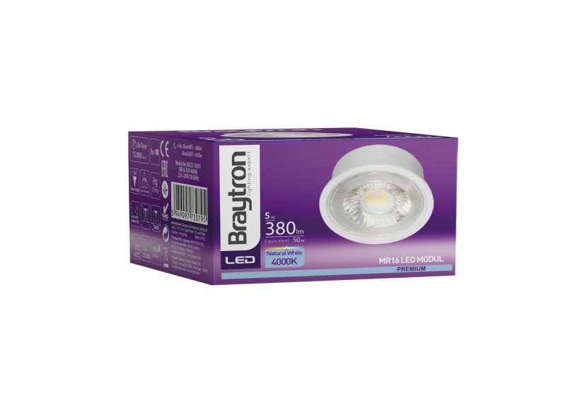Ampoule LED Blanc, 380 lm, Blanc neutre - BA23-10501 - Braytron