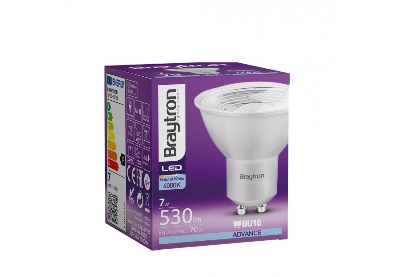 Ampoule LED, GU10, 530 lm, Blanc neutre - BA25-00751 - Braytron