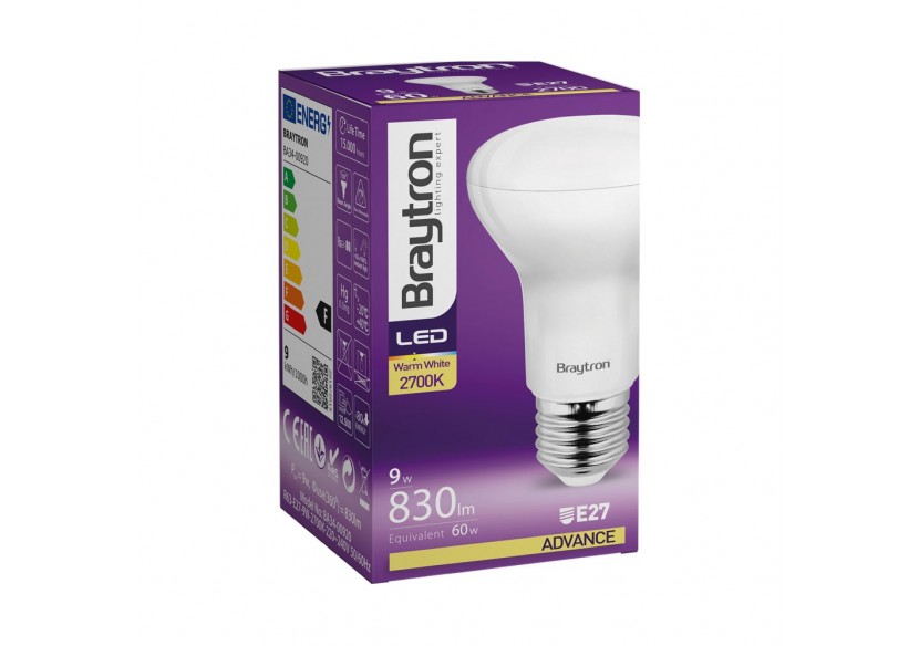Ampoule R LED, E27, 830 lm, Blanc Chaud - BA34-00920 - Braytron