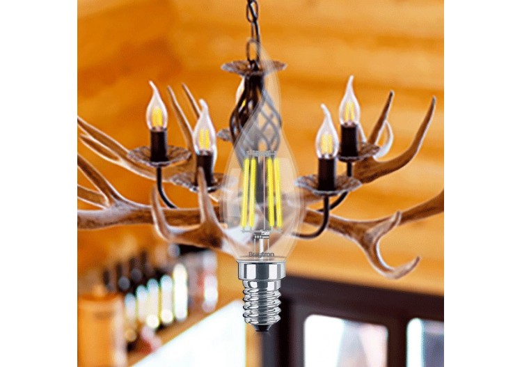 Ampoule filament décorative LED, E14, 470 lm, Blanc Chaud - BA35-00410 - Braytron 2