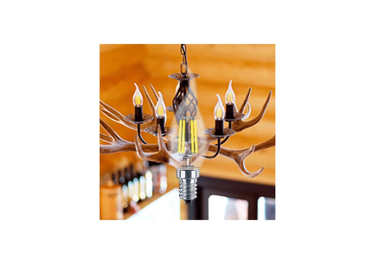 Ampoule filament décorative LED, E14, 470 lm, Blanc Chaud - BA35-00410 - Braytron