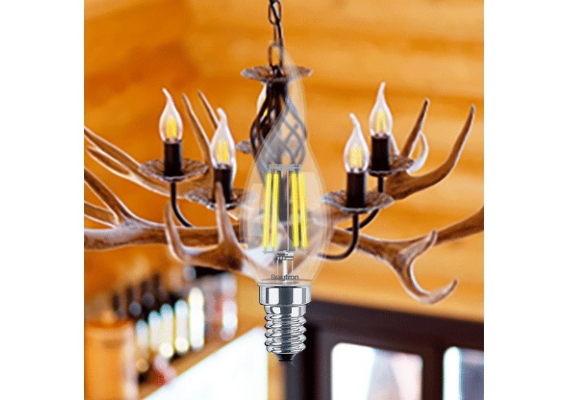 Ampoule filament décorative LED, E14, 470 lm, Blanc Chaud - BA35-00410 - Braytron