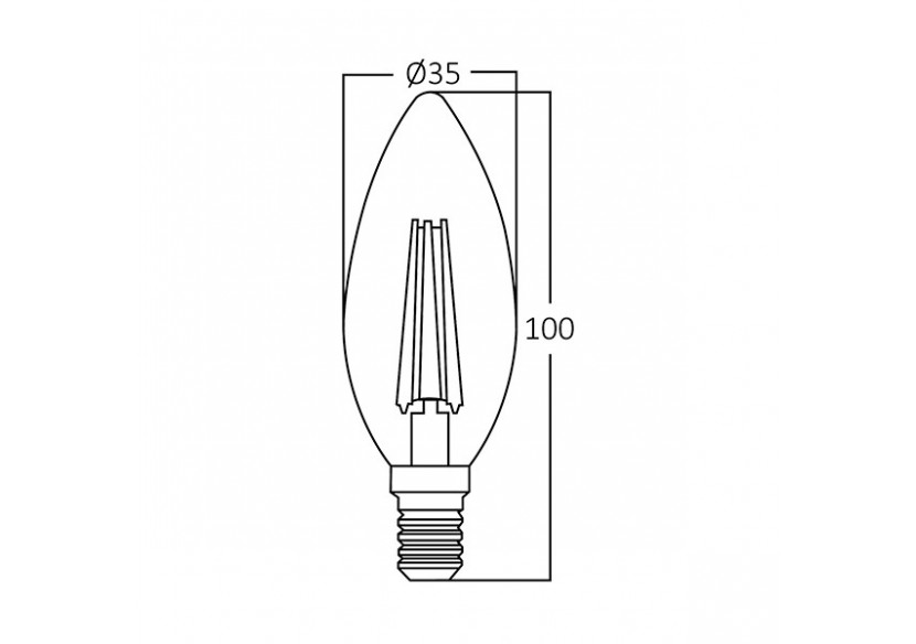 Ampoule filament décorative LED, E14, 470 lm, Blanc Chaud - BA36-00410 - Braytron