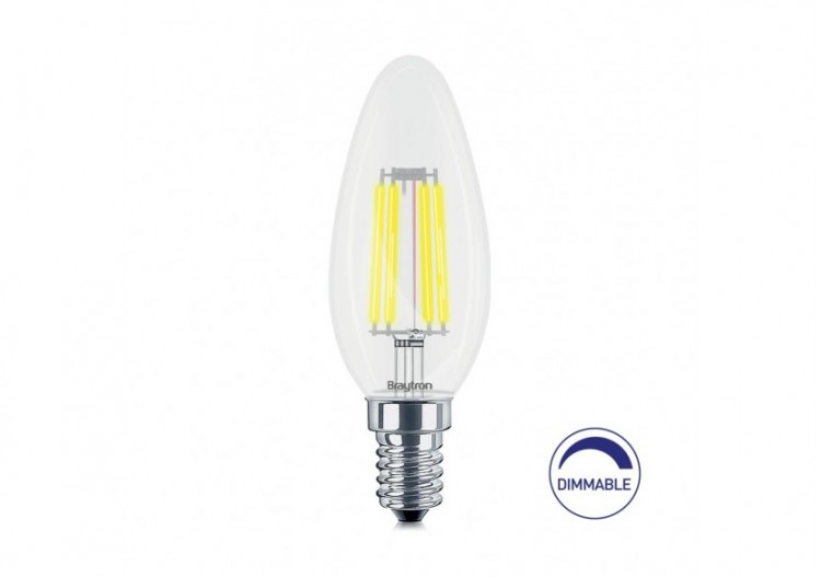 Ampoule filament décorative LED, E14, 470 lm, Blanc Chaud - BA36-60410 - Braytron