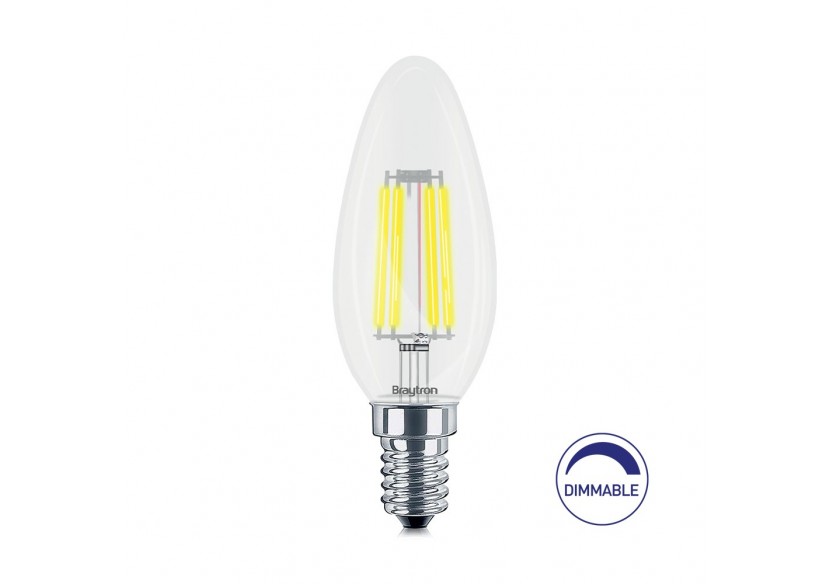 Ampoule filament décorative LED, E14, 470 lm, Blanc Chaud - BA36-60410 - Braytron