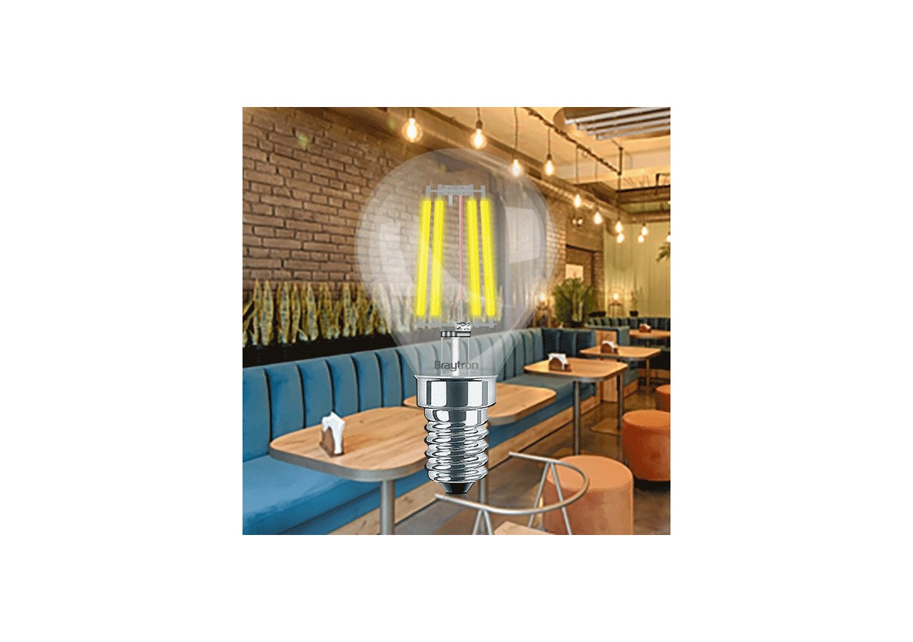 Ampoule filament décorative LED, E14, 470 lm, Blanc Chaud - BA37-00410 - Braytron