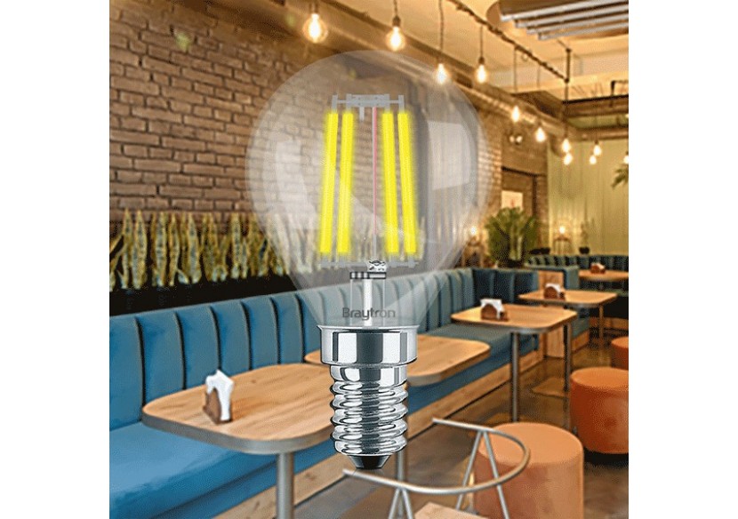 Ampoule filament décorative LED, E14, 470 lm, Blanc Chaud - BA37-00410 - Braytron