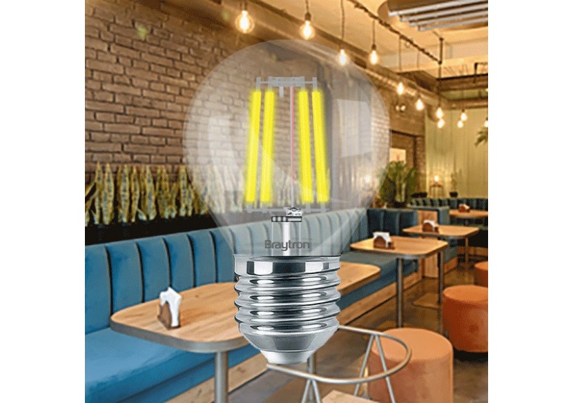 Ampoule filament décorative LED, E27, 470 lm, Blanc Chaud - BA37-00420 - Braytron