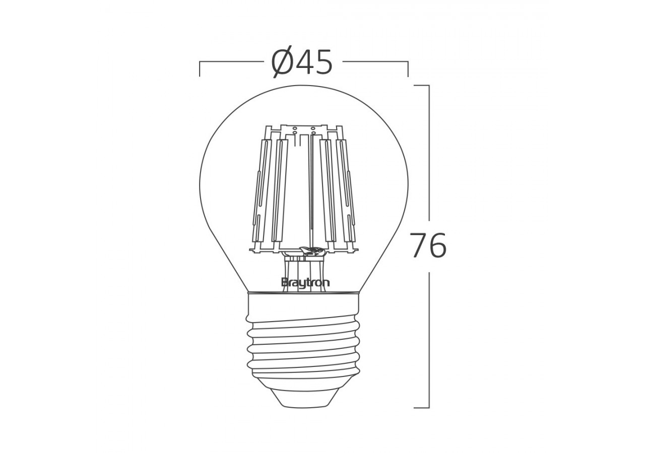 Ampoule filament décorative LED, E27, 470 lm, Blanc Chaud - BA37-00420 - Braytron