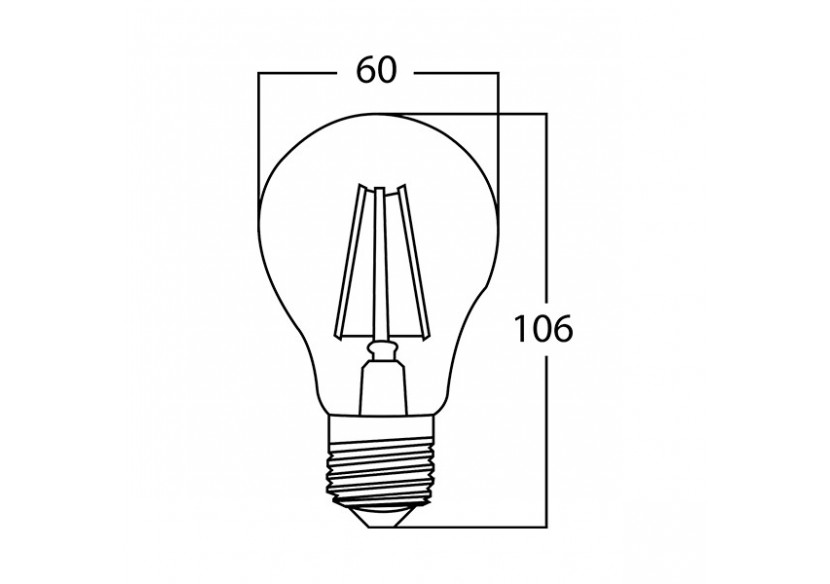 Ampoule filament décorative LED, E27, 806 lm, Blanc Chaud - BA38-60820 - Braytron