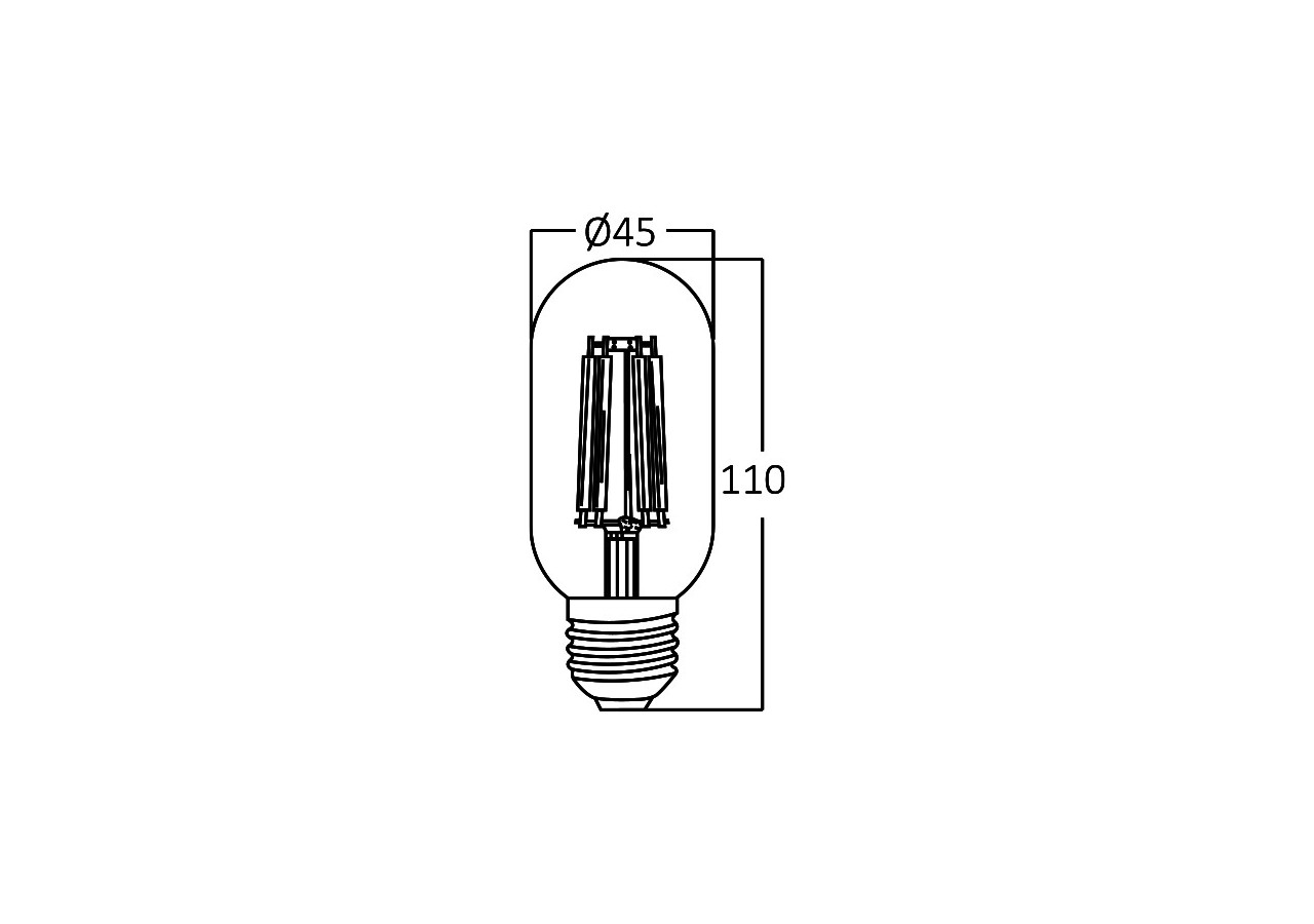 Ampoule filament décorative LED, E27, 470 lm, Blanc Chaud - BA39-00420 - Braytron