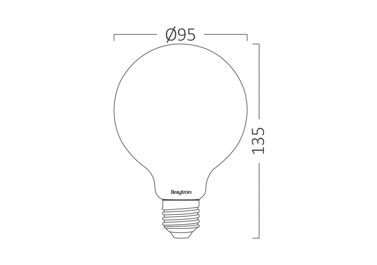 Ampoule filament décorative LED, E27, 806 lm, Blanc froid - BA41-30723 - Braytron