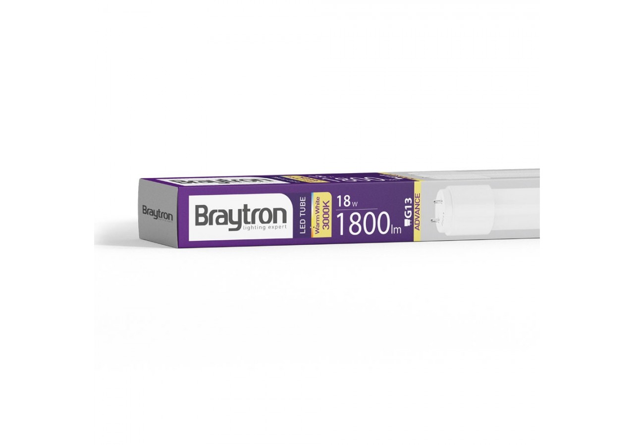 Tube LED 1198mm, G13, 1800 lm, Blanc Chaud - BA52-01280 - Braytron