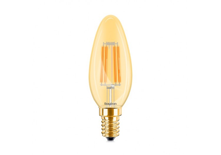 Ampoule filament décorative LED, E14, 360 lm, Ambre - BB36-00410 - Braytron