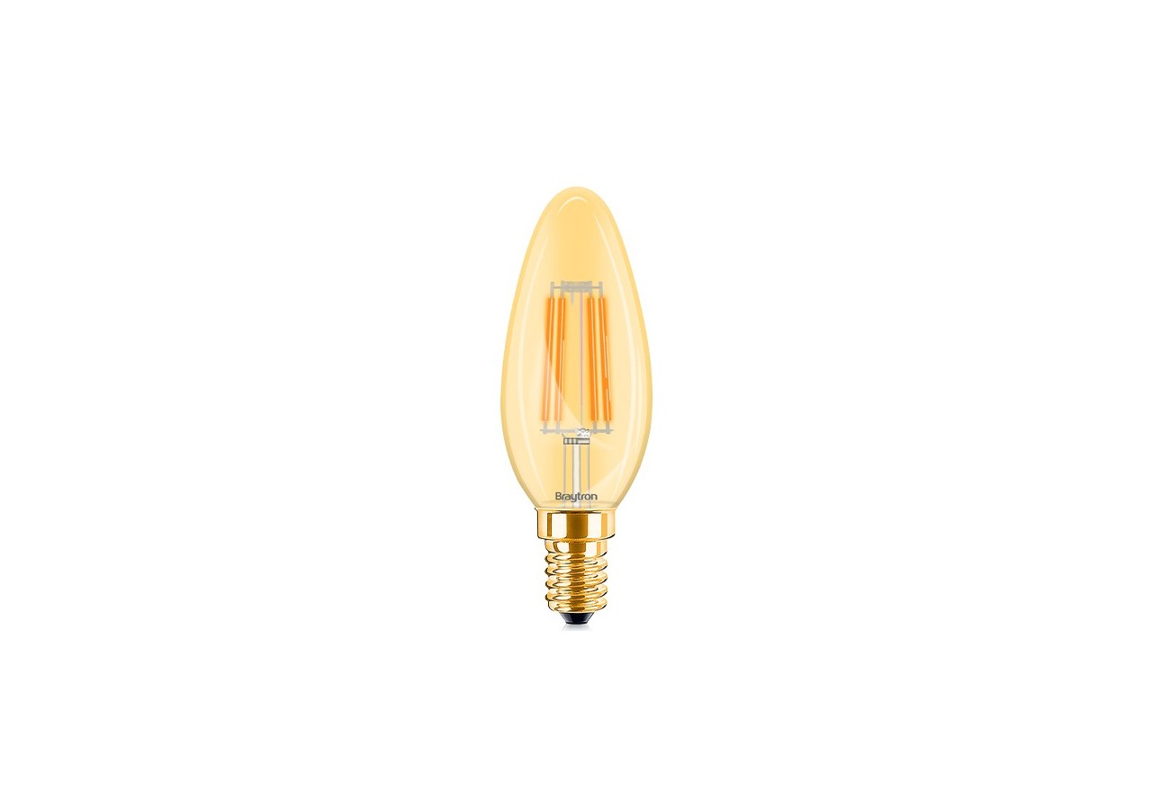 Ampoule filament décorative LED, E14, 360 lm, Ambre - BB36-00410 - Braytron