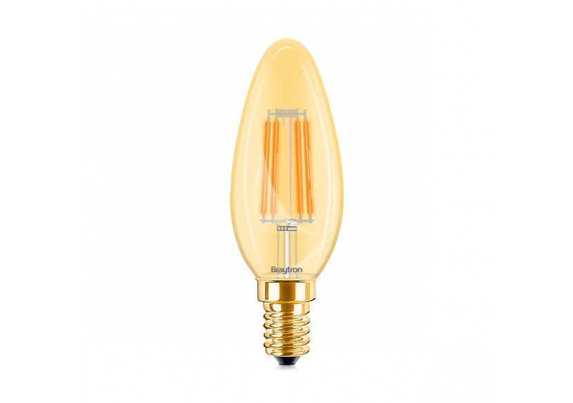 Ampoule filament décorative LED, E14, 360 lm, Ambre - BB36-00410 - Braytron