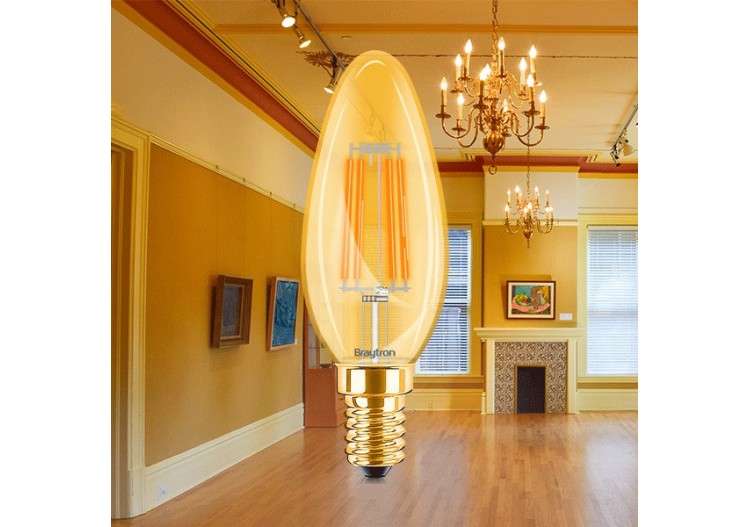 Ampoule filament décorative LED, E14, 360 lm, Ambre - BB36-00410 - Braytron 2
