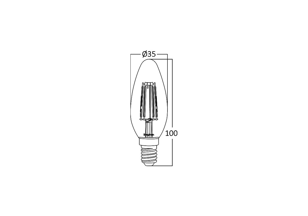 Ampoule filament décorative LED, E14, 360 lm, Ambre - BB36-00410 - Braytron