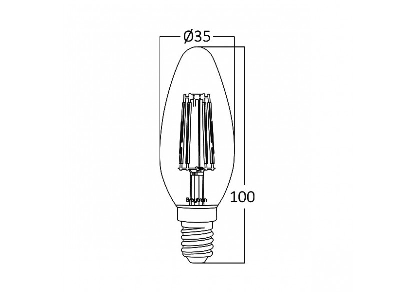 Ampoule filament décorative LED, E14, 360 lm, Ambre - BB36-00410 - Braytron