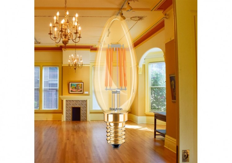Ampoule filament décorative LED, E14, 360 lm, Ambre - BB36-60410 - Braytron 2